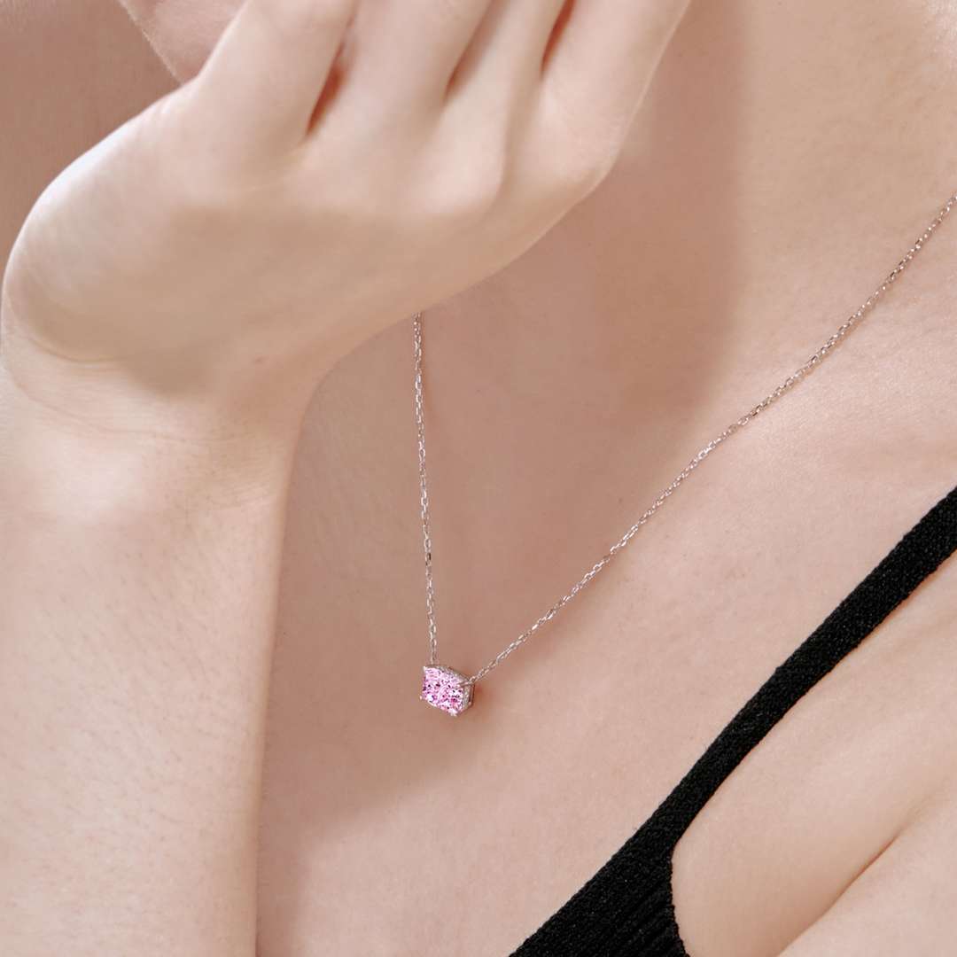 [Revel Jewelry]Luxurious Square Shape Colorful Necalack