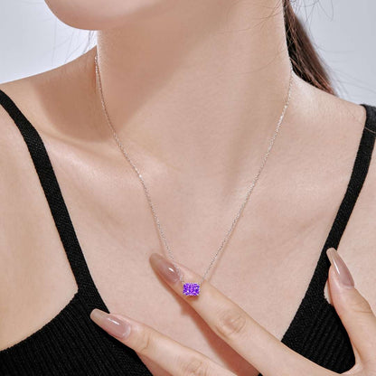 [Revel Jewelry]Luxurious Square Shape Colorful Necalack