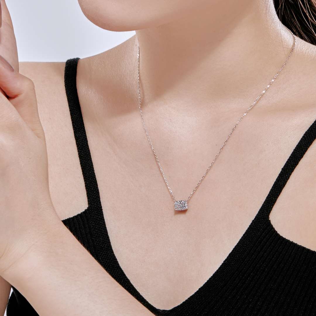 [Revel Jewelry]Luxurious Square Shape Colorful Necalack
