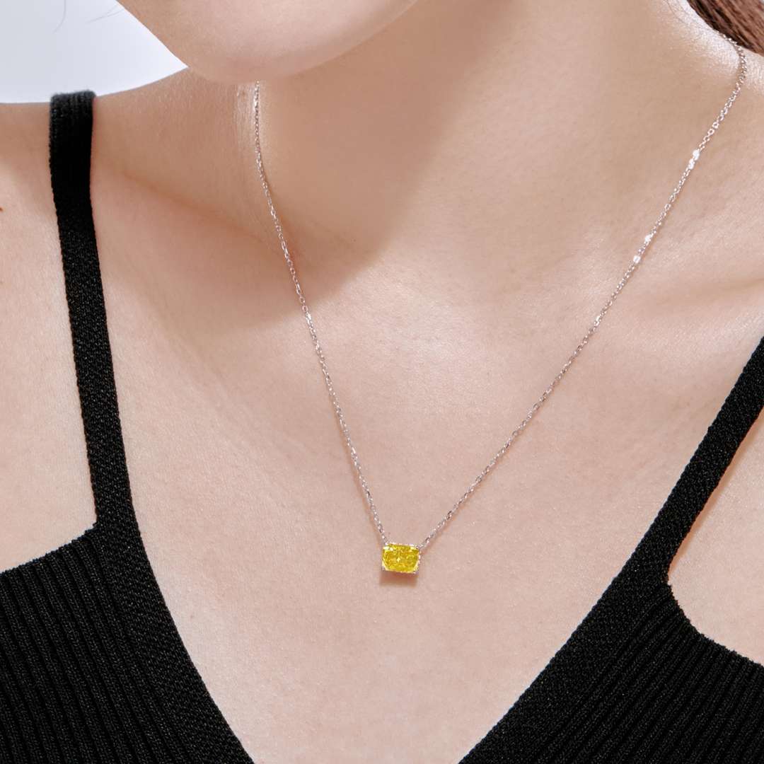 [Revel Jewelry]Luxurious Square Shape Colorful Necalack