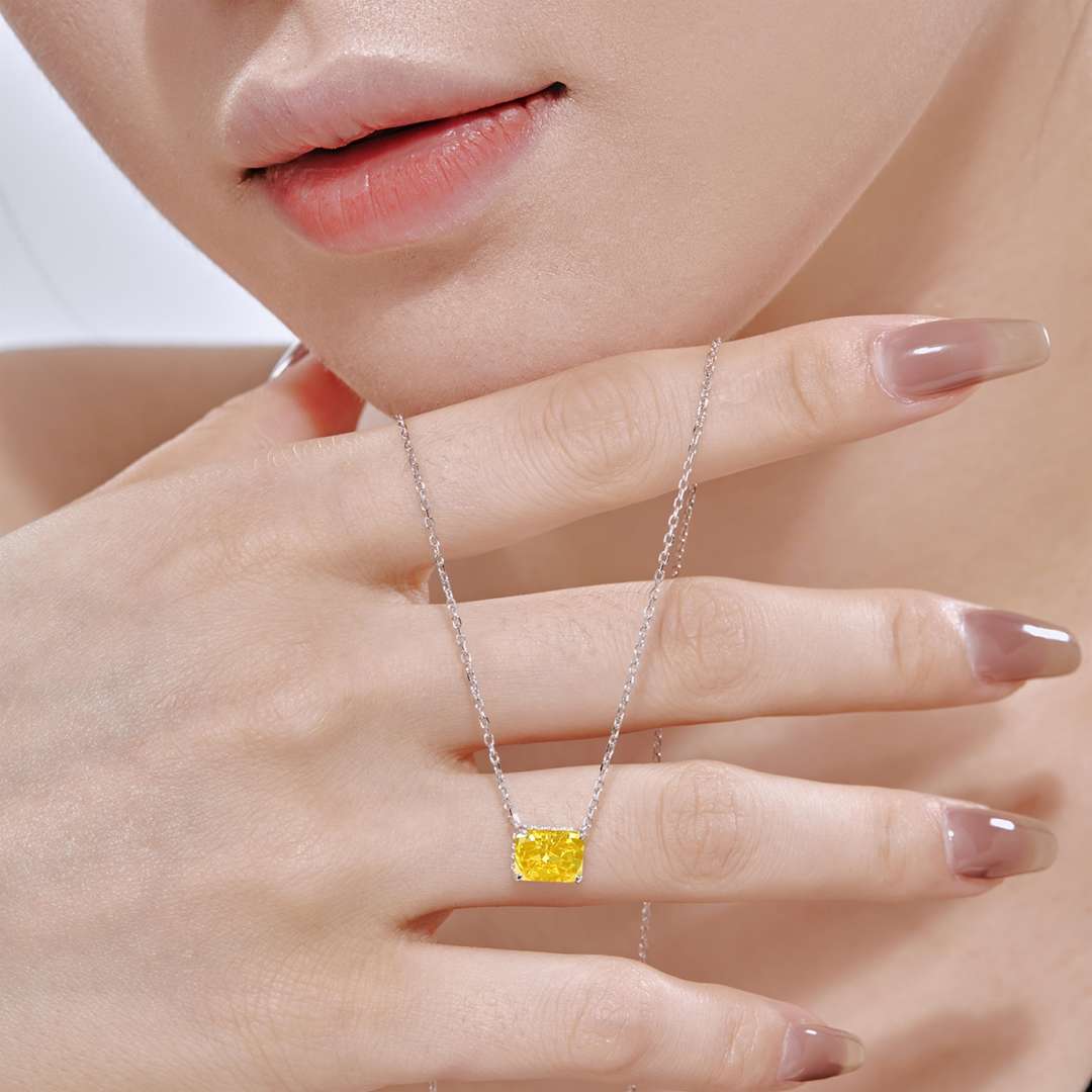 [Revel Jewelry]Luxurious Square Shape Colorful Necalack