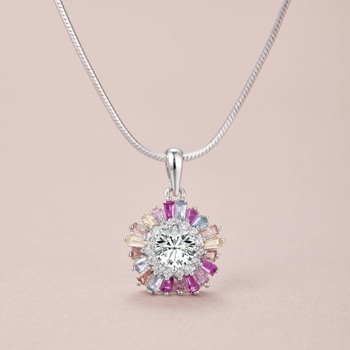 [Revel Jewelry]Charming Flower Colourful Halskette
