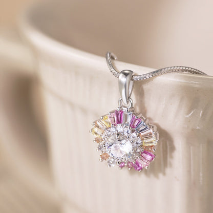 [Revel Jewelry]Charming Flower Colourful Halskette