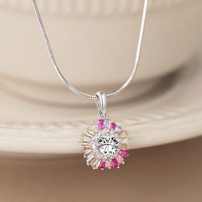 [Revel Jewelry]Charming Flower Colourful Halskette