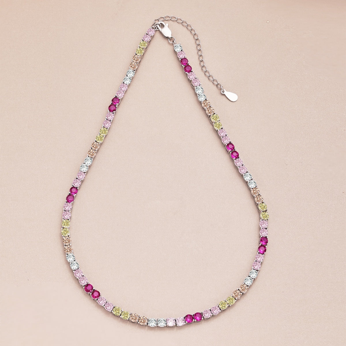 [Revel Jewelry]繊細なカラフルテニスネックレス