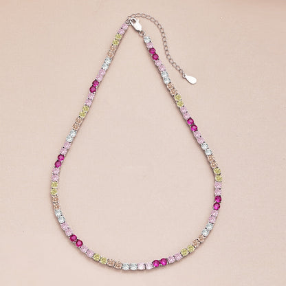 [Revel Jewelry]繊細なカラフルテニスネックレス