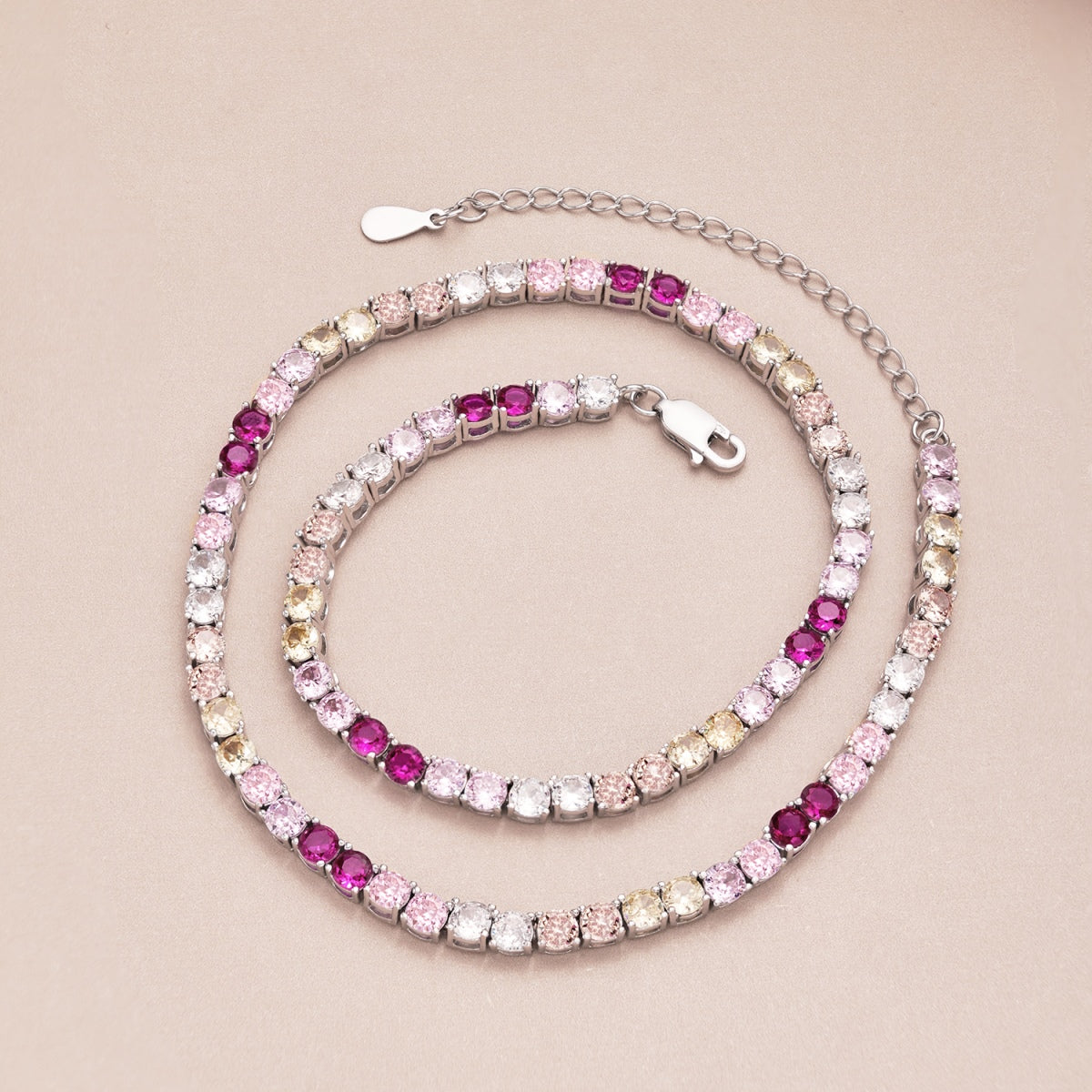 [Revel Jewelry]繊細なカラフルテニスネックレス