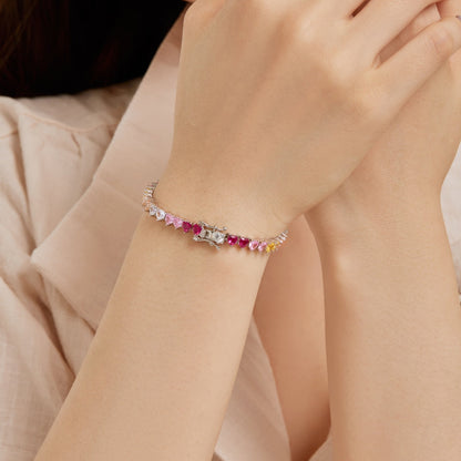 [Revel Jewelry]ラグジュアリーカラフルロマンチックハート型ラバーブレスレット