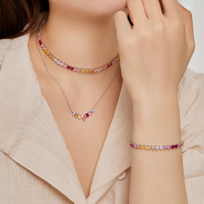 [Revel Jewelry]ラグジュアリーカラフルロマンチックハート型ラバーブレスレット
