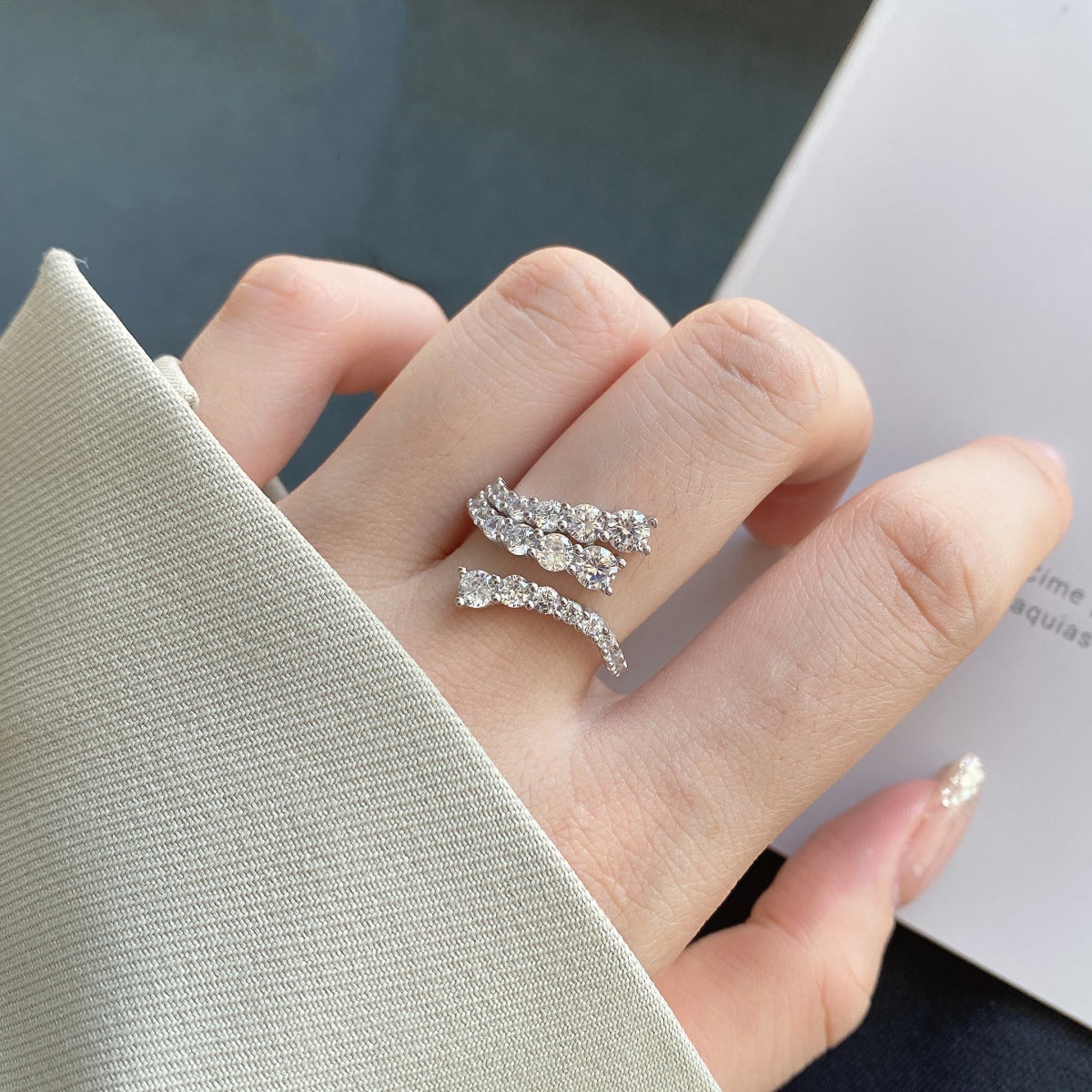 [Revel Jewelry]Unique Vivid Snake Shape Daily Ring