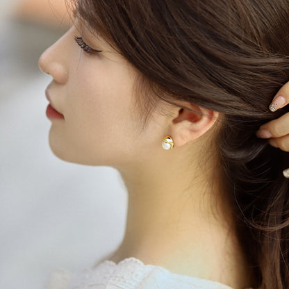 [Revel Jewelry]Dainty Bread Pearl Earrings