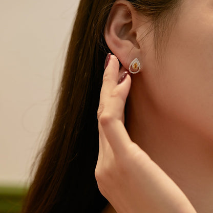 [Revel Jewelry]Sparkling Delicate Water Drop Shape Daily Earrings