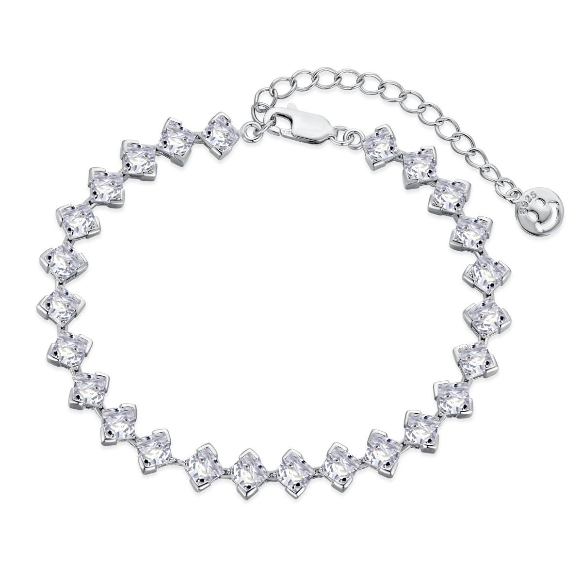 [Revel Jewelry]0.5 Carat Ornate Princess Cut Daily Bracelet