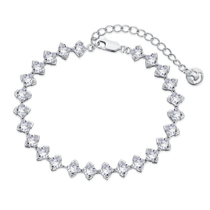 [Revel Jewelry]0.5 Carat Ornate Princess Cut Daily Bracelet