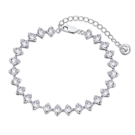 [Revel Jewelry]0.5 Carat Ornate Princess Cut Daily Bracelet