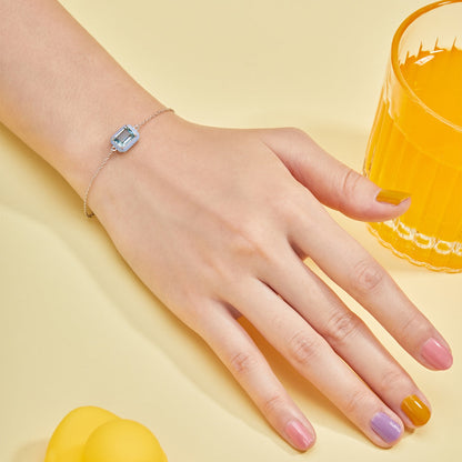 [Revel Jewelry]2.0 Carat Sparkling Colorful Emerald Cut Daily Bracelet