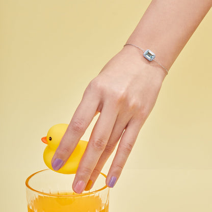 [Revel Jewelry]2.0 Carat Sparkling Colorful Emerald Cut Daily Bracelet