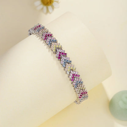 [Revel Jewelry]華やかな輝きのラウンドカットパーティブレスレット