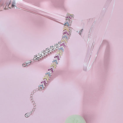 [Revel Jewelry]華やかな輝きのラウンドカットパーティブレスレット