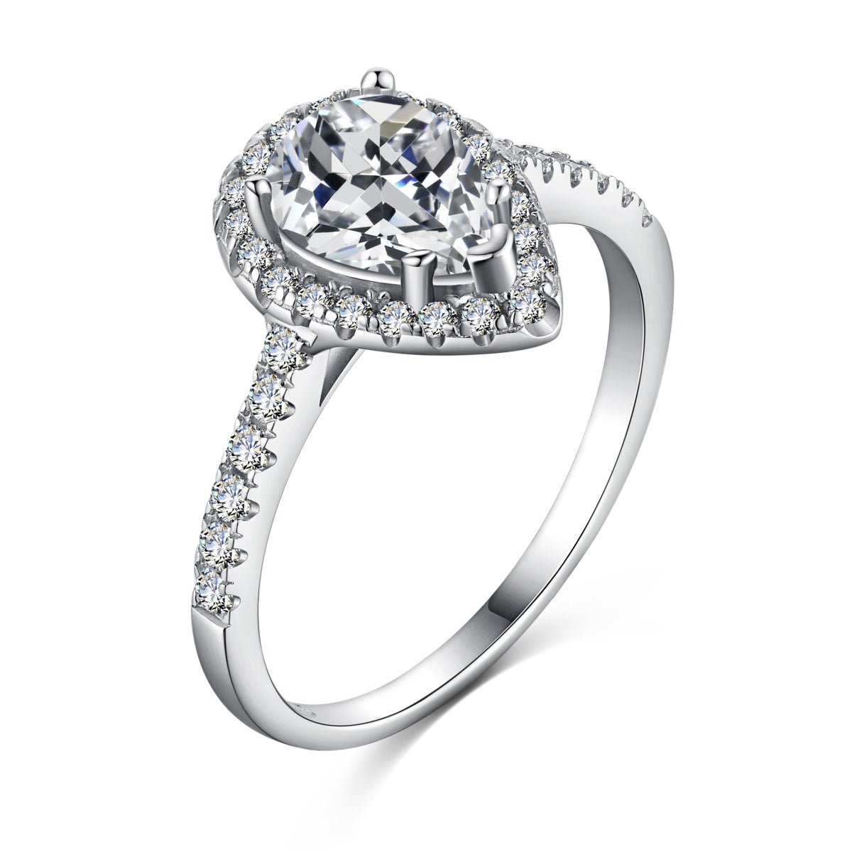 [Revel Jewelry]1.0 Carat Luxurious Resplendent Water Drop Shape Wedding Ring