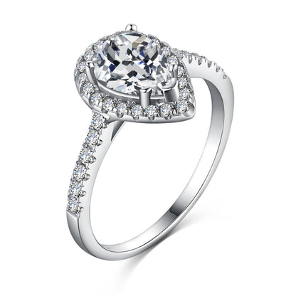 [Revel Jewelry]1.0 Carat Luxurious Resplendent Water Drop Shape Wedding Ring