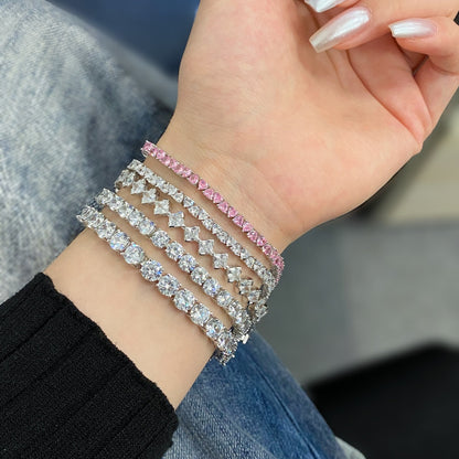 [Revel Jewelry]0.5 Carat Ornate Princess Cut Daily Bracelet