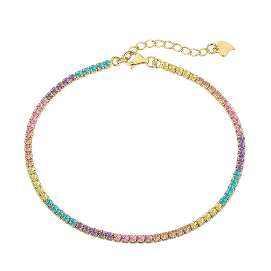 [Revel Jewelry]Dazzling Colorful Round Cut Daily Bracelet