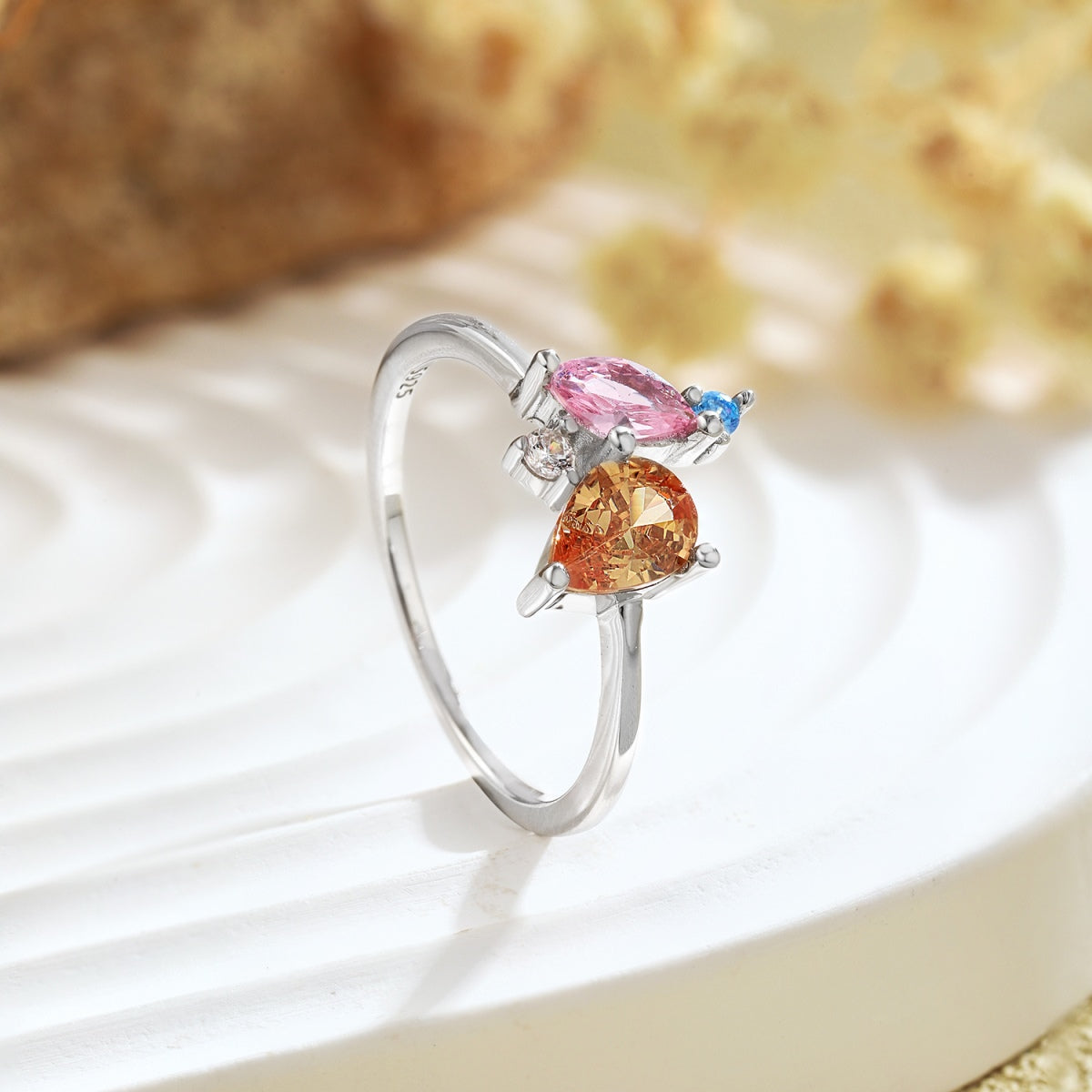 [Revel Jewelry]Radiant Colorful Multi Cut Daily Ring