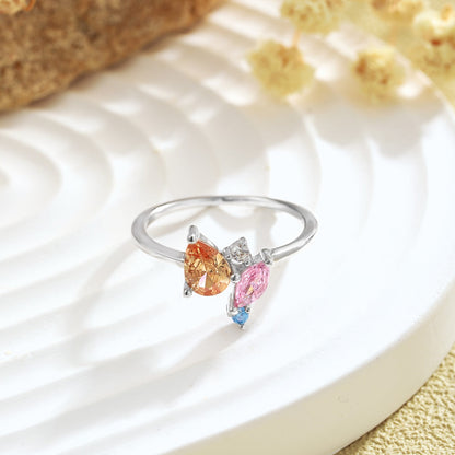 [Revel Jewelry]Radiant Colorful Multi Cut Daily Ring