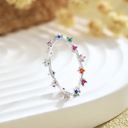 [Revel Jewelry]Radiant Colorful Round Cut Daily Ring