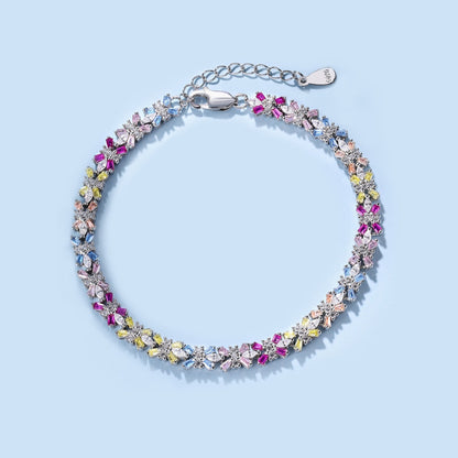 [Revel Jewelry]放射状に輝くエメラルドカットのカラフルなパーティーブレスレット