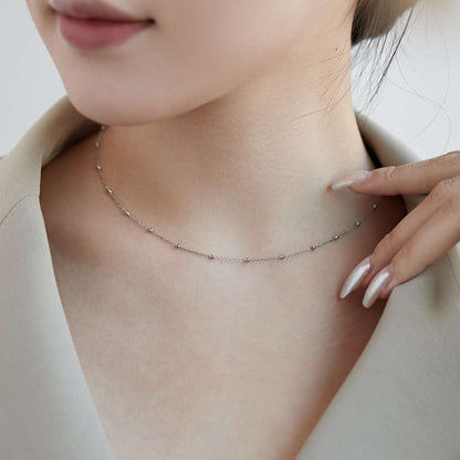 [Revel Jewelry]Small Bead Clavicle Chain Simple Necklace