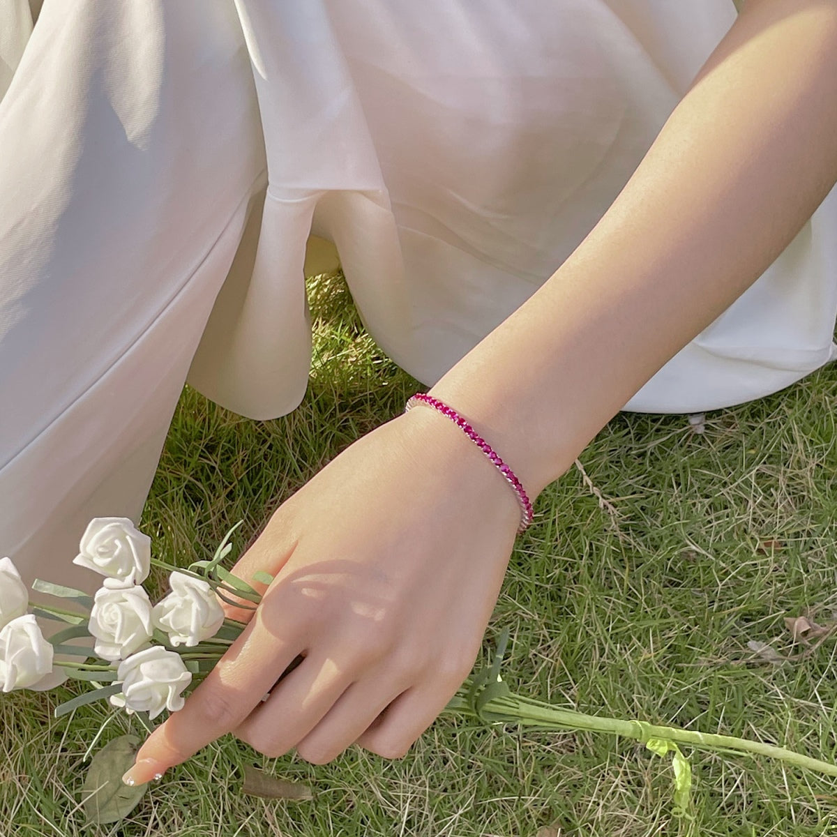 [Revel Jewelry]鮮やかなカラフルラウンドカットパーティブレスレット
