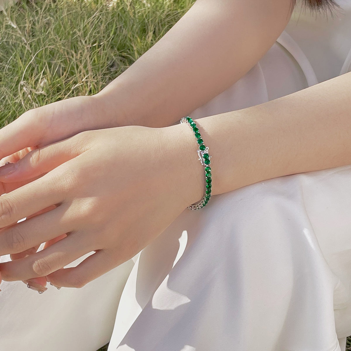 [Revel Jewelry]華やかなカラフルラウンドカットパーティブレスレット