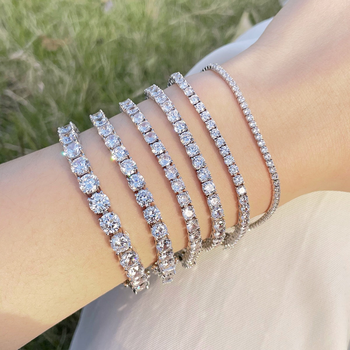 [Revel Jewelry]0.75 Carat Dazzling Round Cut Wedding Bracelet