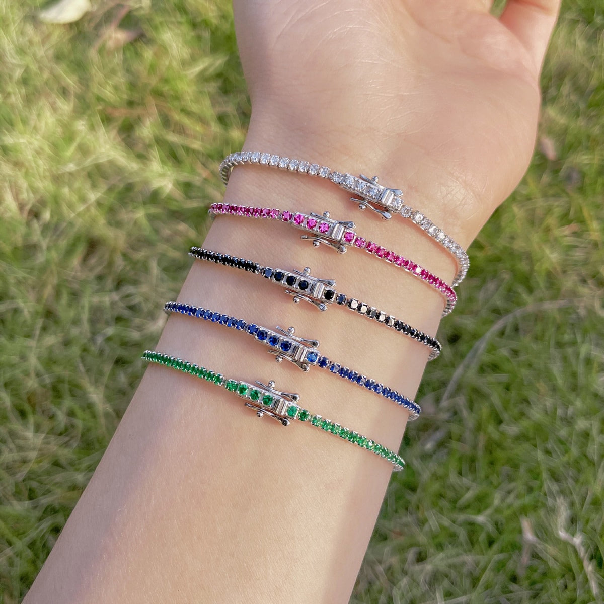 [Revel Jewelry]華やかでカラフルなラウンドカットのパーティーブレスレット