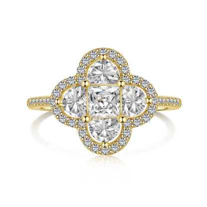 [Revel Jewelry]Luxurious Eternity Flower Shape Banquet Ring