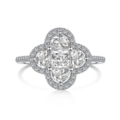 [Revel Jewelry]Luxurious Eternity Flower Shape Banquet Ring