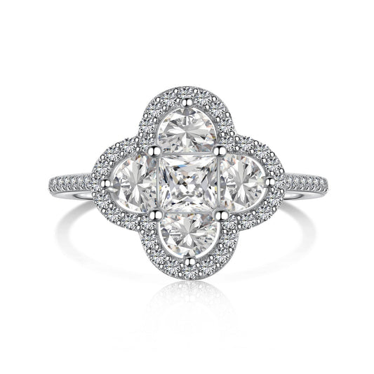 [Revel Jewelry]Luxurious Eternity Flower Shape Banquet Ring