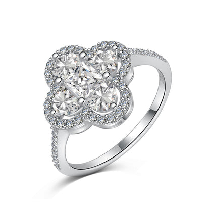[Revel Jewelry]Luxurious Eternity Flower Shape Banquet Ring