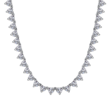 [Revel Jewelry]Tennis-Halskette mit herzförmigem Schliff und Verzierungen