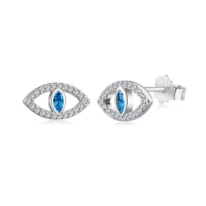 [Revel Jewelry]Blue Devil Eyes Hollow Stud Earrings