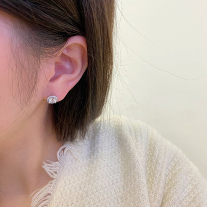 [Revel Jewelry]Classic Princess Round Shape Earrings