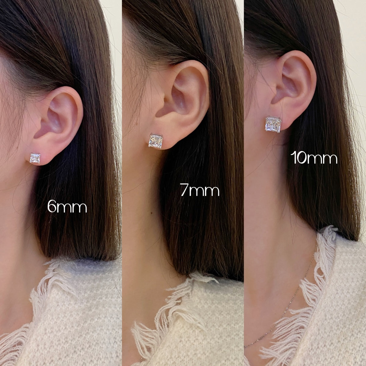 [Revel Jewelry]Delicate Square Shape Earrings