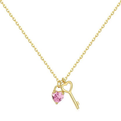 [Revel Jewelry]Unique Heart Shape Key Pendent Necklace