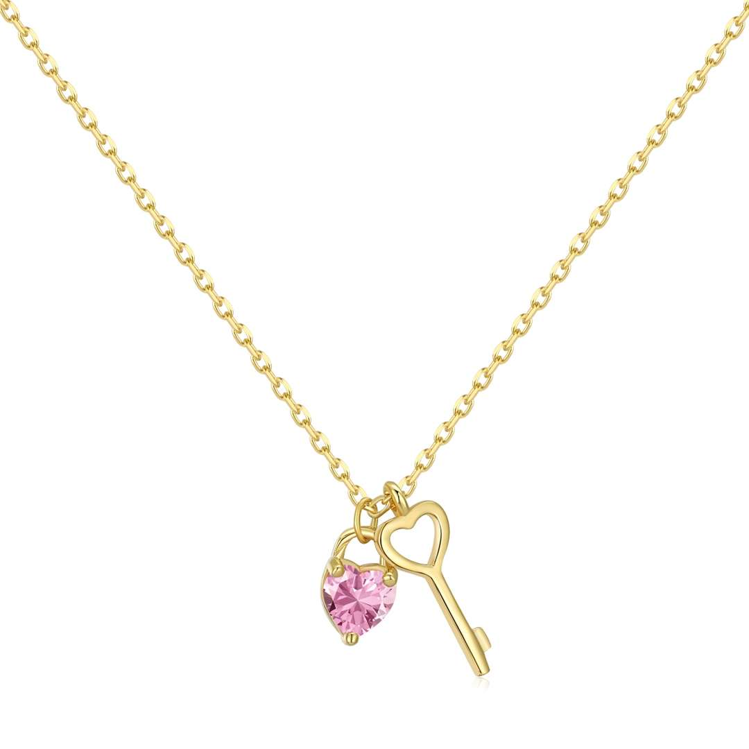 [Revel Jewelry]Unique Heart Shape Key Pendent Necklace