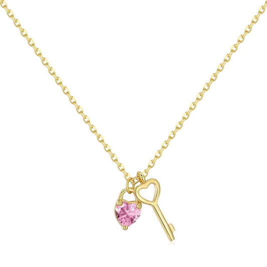 [Revel Jewelry]Unique Heart Shape Key Pendent Necklace
