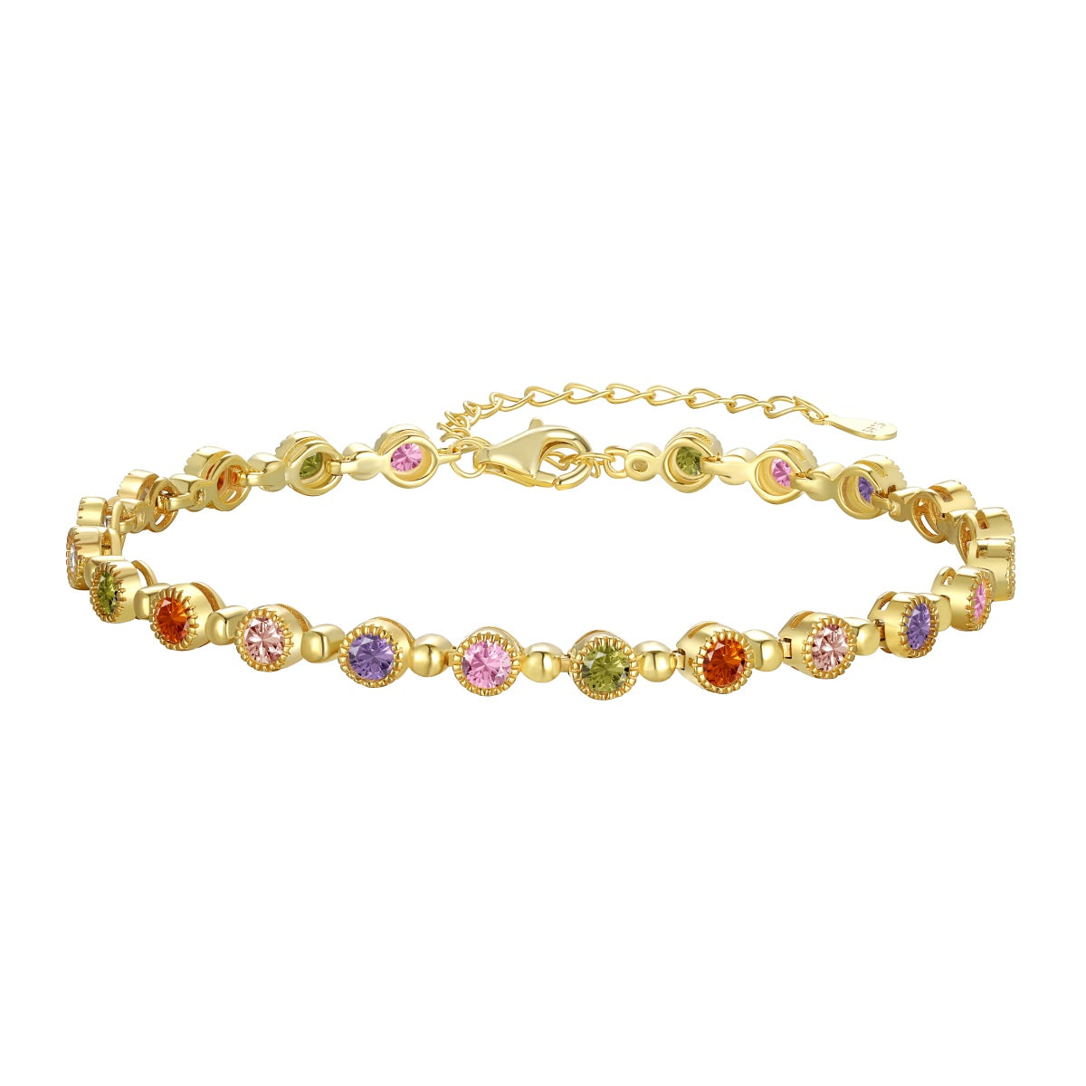 [Revel Jewelry]キラキラと輝く豪華なラウンドカットパーティーブレスレット