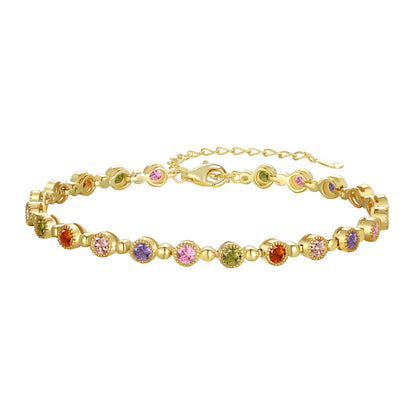 [Revel Jewelry]キラキラと輝く豪華なラウンドカットパーティーブレスレット