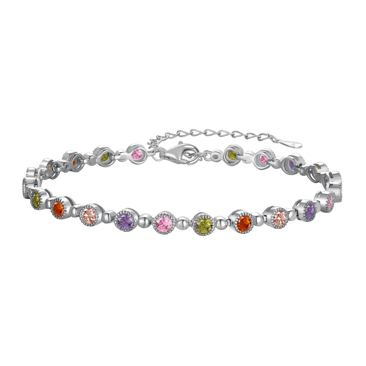 [Revel Jewelry]キラキラと輝く豪華なラウンドカットパーティーブレスレット